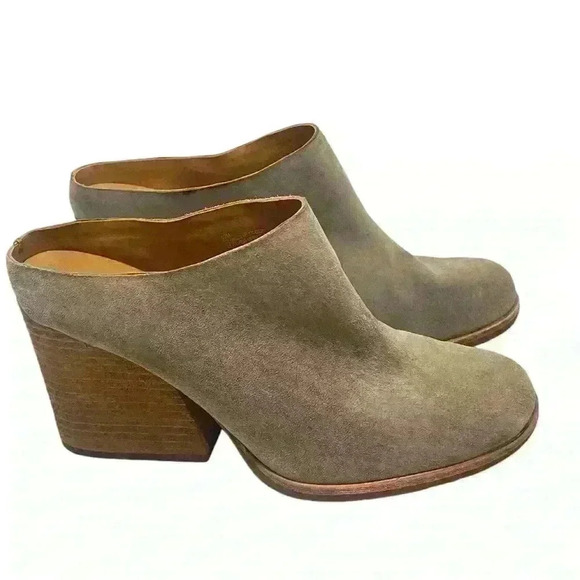 KORK-EASE Challis Women’s Mustang Gray Suede Chunky Heel Mules 10 M/ 42 - Picture 4 of 12